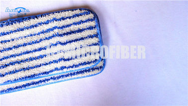 Blue White Stripe Dyed Yarn Microfiber Twist Mop Heads Eco friendly , 500gsm Density