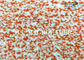 Orange Mixed Knitted Microfiber Coral Fleece Fabric With Nylon Hard Wire