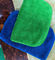 Microfiber Green Colorful Coral Fleece Stitching Car Kitchen Towels 26*36cm 600gsm