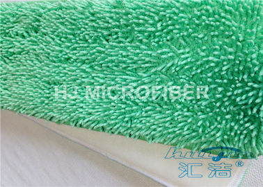 3 - 5 Micrometer Dust Microfiber Wet Mop Pads Green 100% Polyester