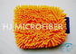 Long Hair Chenille Microfiber Wash Mitt Sunny Orange Quick-Dry , Anticorrosive