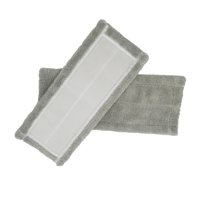 Grey Flat Floor Wet Mop Pads 80% Polyester 20% Polyamide 450gsm